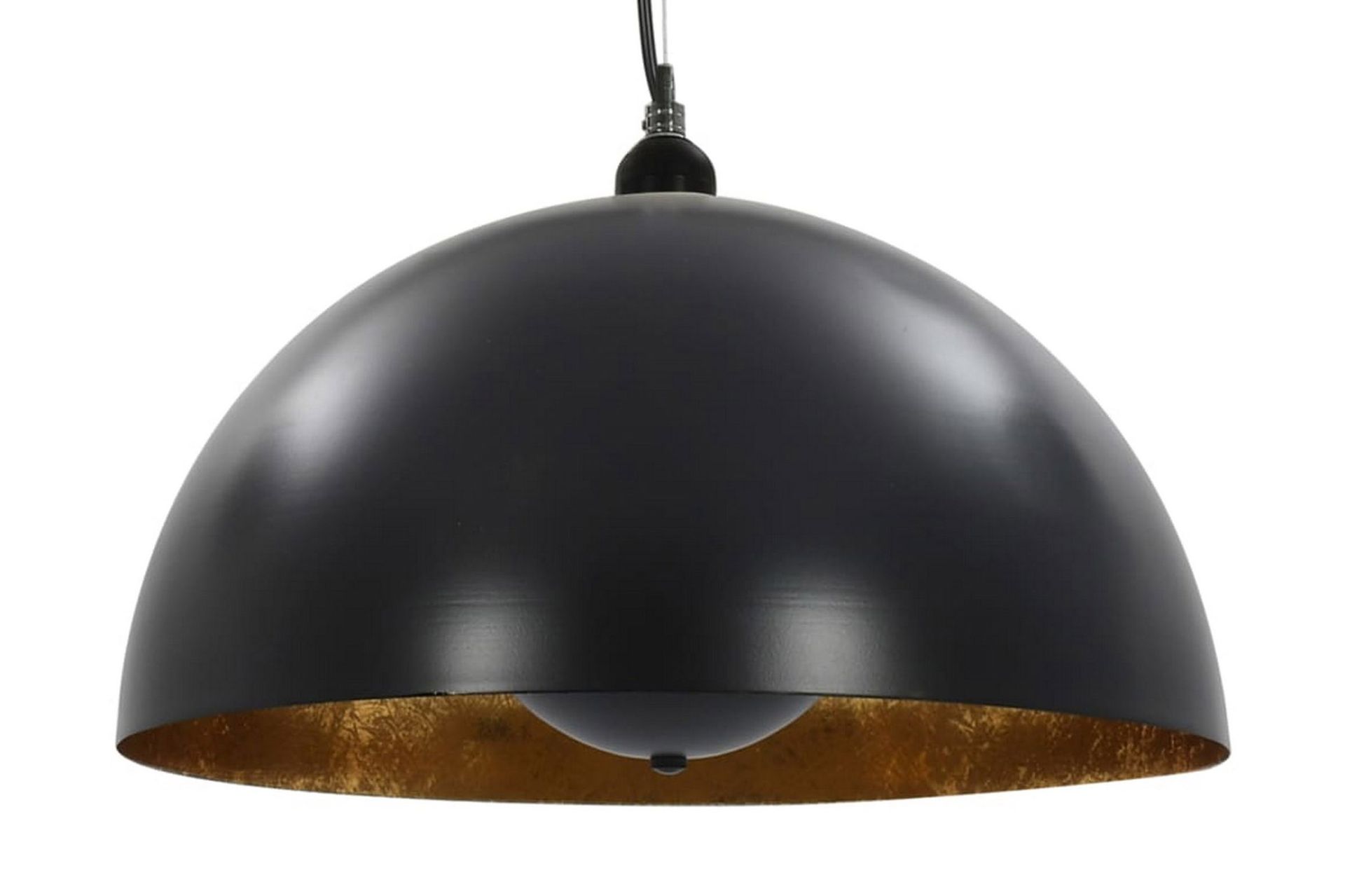 Taklamper 2 stk svart og gull halvkuleformet 40 cm E27 - Svart - Belysning - Innendørsbelysning & Lamper - Taklampe - Pendellamper & Hengelamper