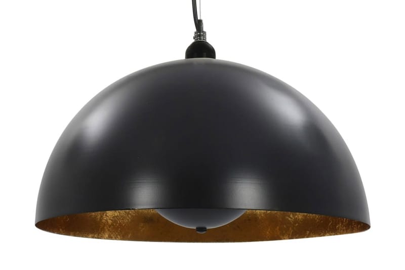 Taklamper 2 stk svart og gull halvkuleformet 40 cm E27 - Svart - Belysning - Innendørsbelysning & Lamper - Taklampe - Pendellamper & Hengelamper