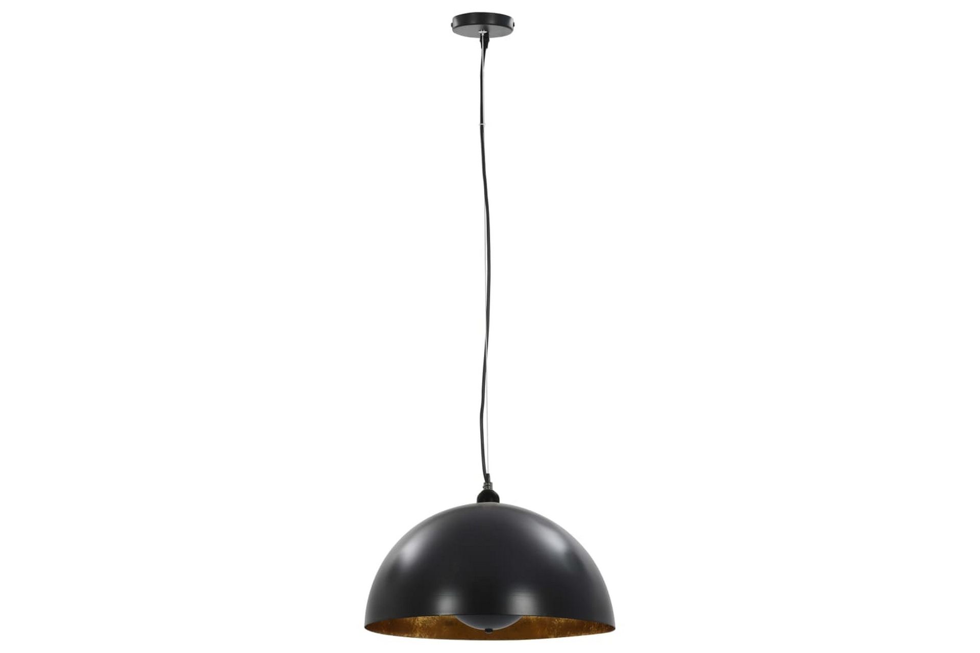 Taklamper 2 stk svart og gull halvkuleformet 40 cm E27 - Svart - Belysning - Innendørsbelysning & Lamper - Taklampe - Pendellamper & Hengelamper