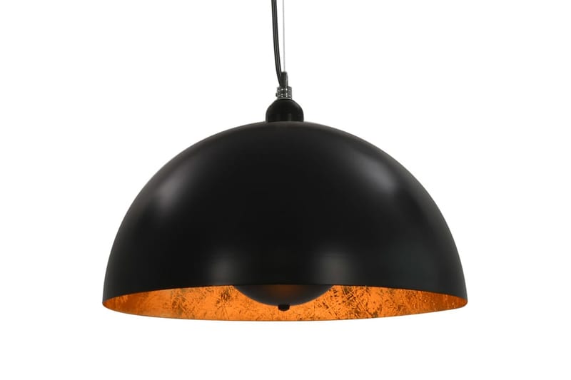 Taklamper 2 stk svart og gull halvkuleformet 40 cm E27 - Svart - Belysning - Innendørsbelysning & Lamper - Taklampe - Pendellamper & Hengelamper
