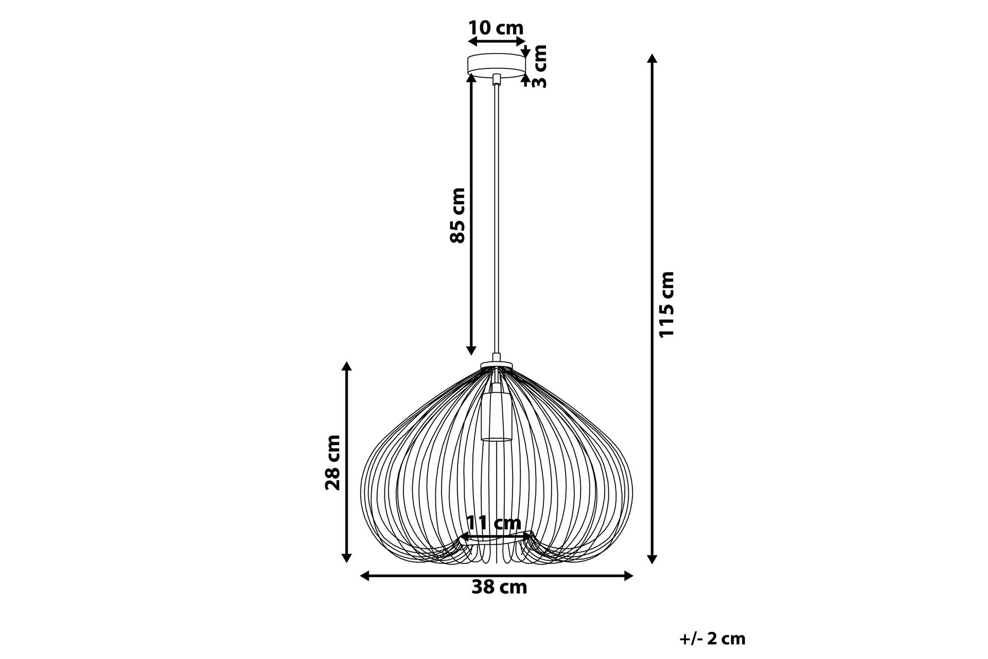 Tordino Plafond 38 cm - Svart - Belysning - Innendørsbelysning & Lamper - Taklampe - Pendellamper & Hengelamper