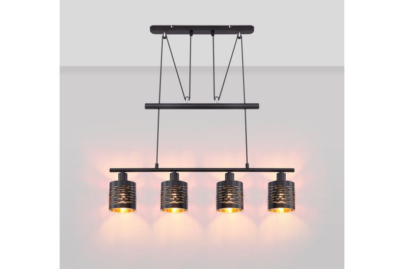Tunno Pendellampe 4 Pærer Svart - Globo Lighting - Taklampe kjøkken - Vinduslampe hengende - Vinduslampe - Pendellamper & Hengelamper - Soveromslampe - Stuelampe