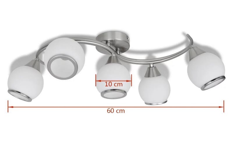 240987 Taklampe med glasskuler på vinkelspor - Hvit - Belysning - Innendørsbelysning & Lamper - Taklampe - Plafondlampe