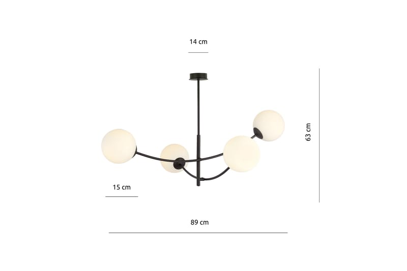 Hunter 4 plafond Svart - Scandinavian Choice - Plafondlampe - Stuelampe - Soveromslampe