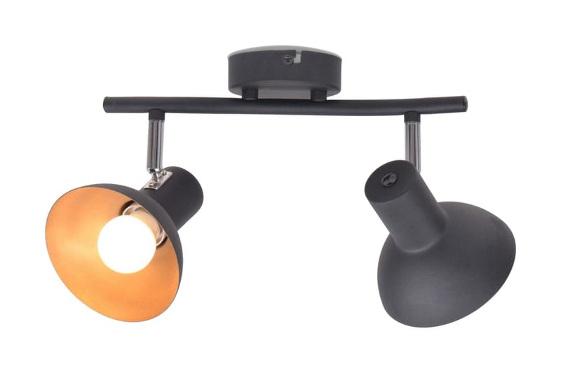 Taklampe for 2 prer E27 svart and gull - Svart/Gull - Belysning - Innendørsbelysning & Lamper - Taklampe - Plafondlampe