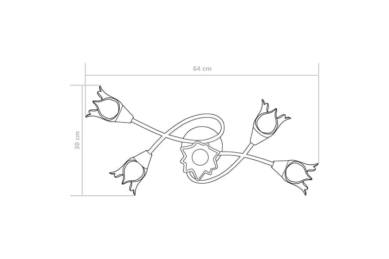 Taklampe gjennomsiktige glasskjermer for 5 E14 lyspærer - Belysning - Innendørsbelysning & Lamper - Taklampe - Plafondlampe