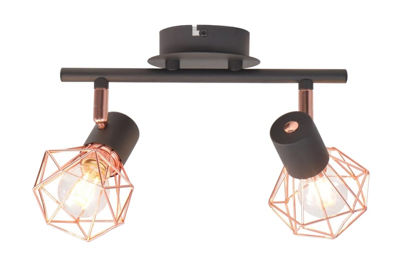 Taklampe med 2 LED-filamentprer 8 W - Svart/Kobber - Belysning - Innendørsbelysning & Lamper - Taklampe - Plafondlampe
