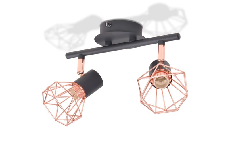 Taklampe med 2 LED-filamentprer 8 W - Svart/Kobber - Belysning - Innendørsbelysning & Lamper - Taklampe - Plafondlampe