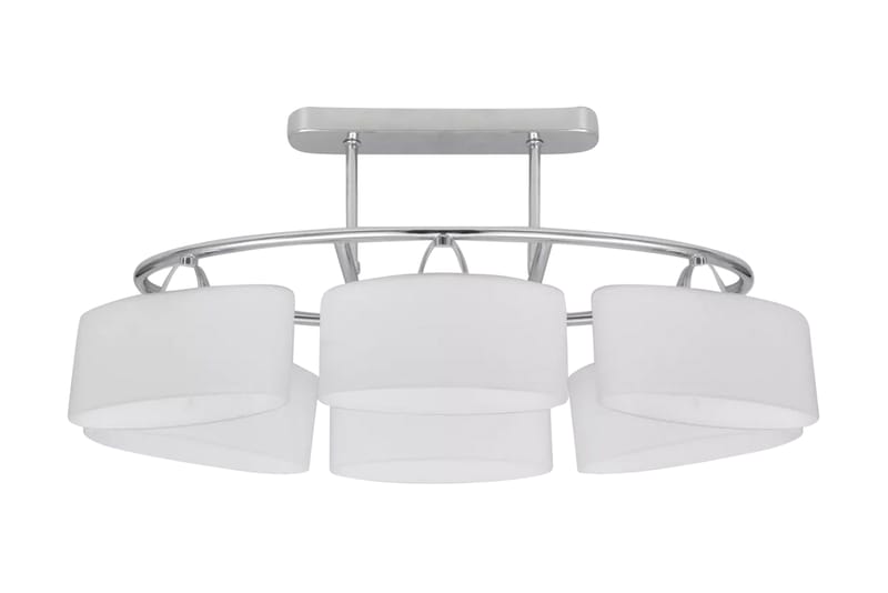 Taklampe med ellipsoide glasskjermer for 6 E14-lysprer - Hvit/Krom - Belysning - Innendørsbelysning & Lamper - Taklampe - Plafondlampe