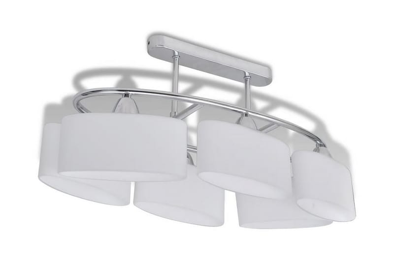 Taklampe med ellipsoide glasskjermer for 6 E14-lysprer - Hvit/Krom - Belysning - Innendørsbelysning & Lamper - Taklampe - Plafondlampe