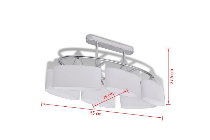 Taklampe med ellipsoide glasskjermer for 6 E14-lysprer - Hvit/Krom - Belysning - Innendørsbelysning & Lamper - Taklampe - Plafondlampe