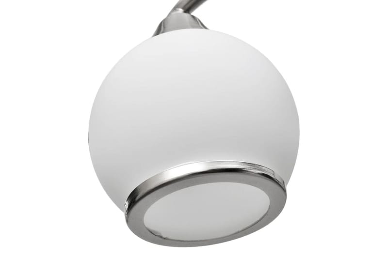 Taklampe med glasskuler på vinkelspor for 3 lys - Hvit - Plafondlampe - Stuelampe - Soveromslampe