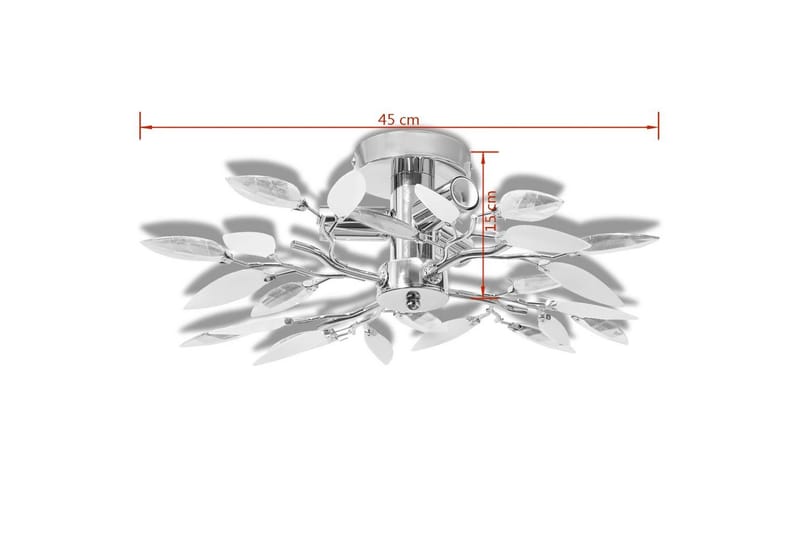 Taklampe med krystalløv i hvit og lilla 3 E14-lysprer - Belysning - Innendørsbelysning & Lamper - Taklampe - Plafondlampe