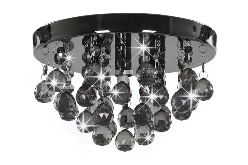 Taklampe med røykgrå perler svart rund G9 - Svart - Belysning - Innendørsbelysning & Lamper - Taklampe - Plafondlampe