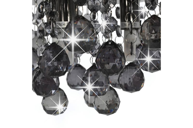 Taklampe med røykgrå perler svart rund G9 - Svart - Belysning - Innendørsbelysning & Lamper - Taklampe - Plafondlampe