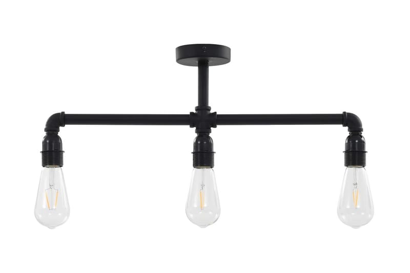 Taklampe svart 3 x E27 lysprer - Svart - Belysning - Innendørsbelysning & Lamper - Taklampe - Plafondlampe