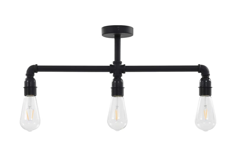 Taklampe svart 3 x E27 lysprer - Svart - Plafondlampe - Stuelampe - Soveromslampe