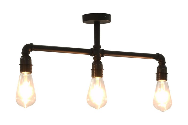 Taklampe svart 3 x E27 lysprer - Svart - Plafondlampe - Stuelampe - Soveromslampe