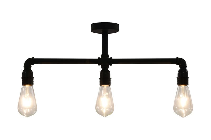 Taklampe svart 3 x E27 lysprer - Svart - Belysning - Innendørsbelysning & Lamper - Taklampe - Plafondlampe