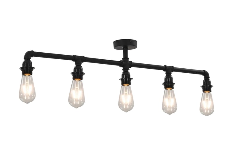 Taklampe svart 5 x E27 lysprer - Svart - Plafondlampe - Stuelampe - Soveromslampe