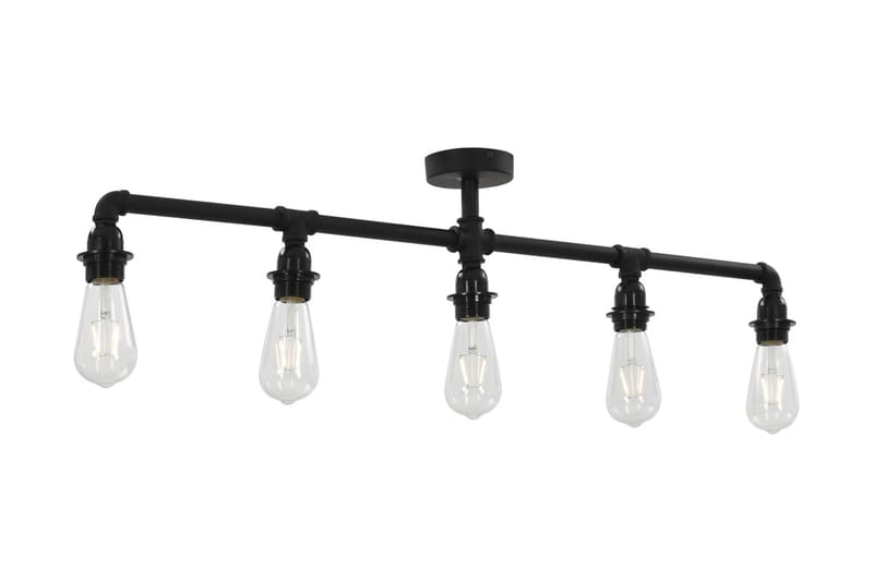 Taklampe svart 5 x E27 lysprer - Svart - Plafondlampe - Stuelampe - Soveromslampe
