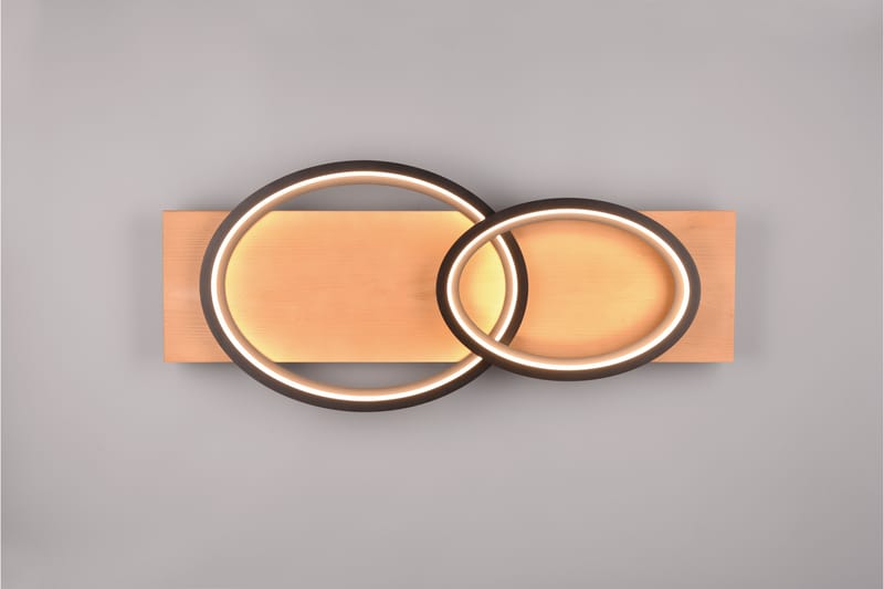 Trio Lighting Barca LED Plafond 2L Matt Svart/Tre - Belysning - Innendørsbelysning & Lamper - Taklampe - Plafondlampe