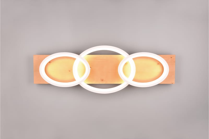 Trio Lighting Barca LED Plafond 3L matt hvit/tre - Belysning - Innendørsbelysning & Lamper - Taklampe - Plafondlampe