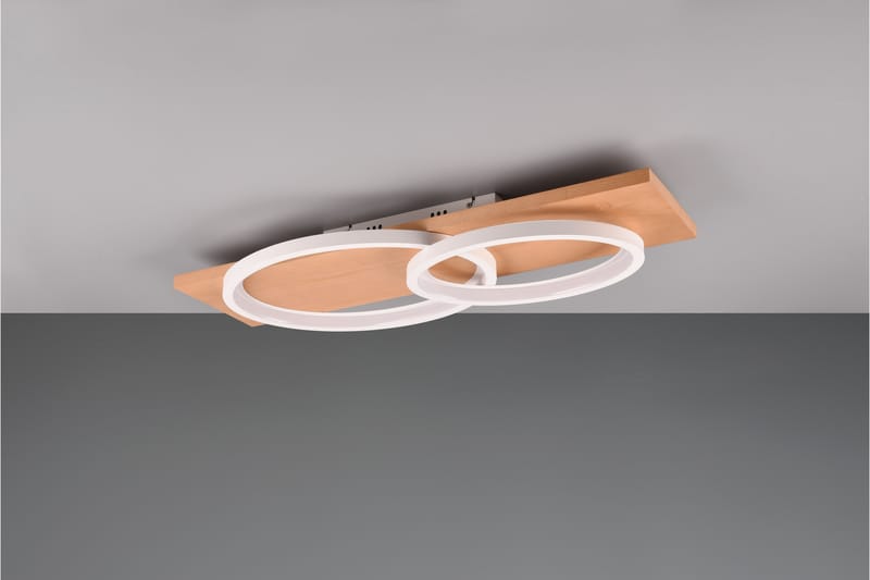 Trio Lighting Barca LED Plafond 2L Matt Svart/Tre - Belysning - Innendørsbelysning & Lamper - Taklampe - Plafondlampe