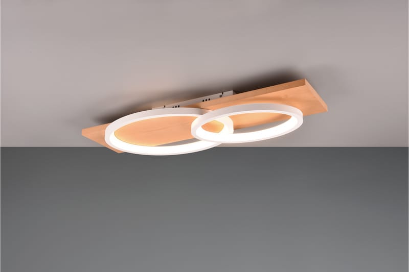 Trio Lighting Barca LED Plafond 2L Matt Svart/Tre - Belysning - Innendørsbelysning & Lamper - Taklampe - Plafondlampe