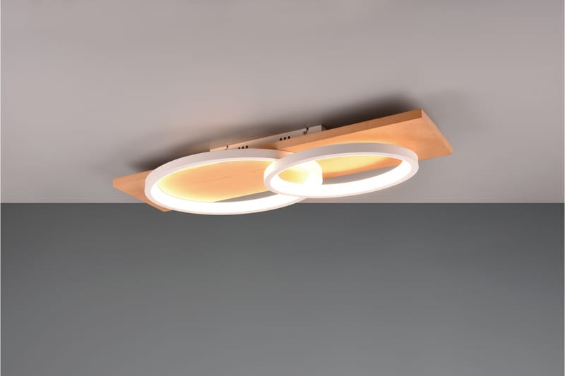 Trio Lighting Barca LED Plafond 2L Matt Svart/Tre - Belysning - Innendørsbelysning & Lamper - Taklampe - Plafondlampe