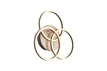 Trio Lighting Circle LED Taklampe matt svart/tre - Belysning - Innendørsbelysning & Lamper - Taklampe - Plafondlampe