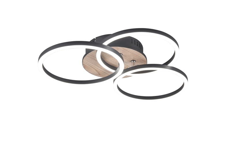 Trio Lighting Circle LED Taklampe matt svart/tre - Belysning - Innendørsbelysning & Lamper - Taklampe - Plafondlampe