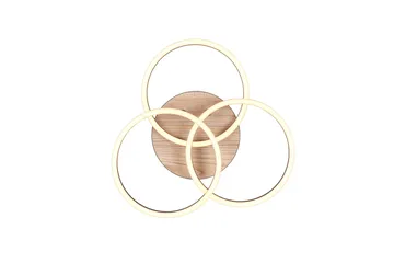 Trio Lighting Circle LED Taklampe matt svart/tre - Belysning - Innendørsbelysning & Lamper - Taklampe - Plafondlampe