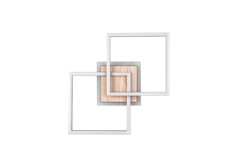 Trio Lighting Giro LED taklampe firkantet matt svart/tre - Belysning - Innendørsbelysning & Lamper - Taklampe - Plafondlampe