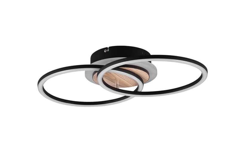 Trio Lighting Giro LED taklampe rund matt svart/tre - Belysning - Innendørsbelysning & Lamper - Taklampe - Plafondlampe