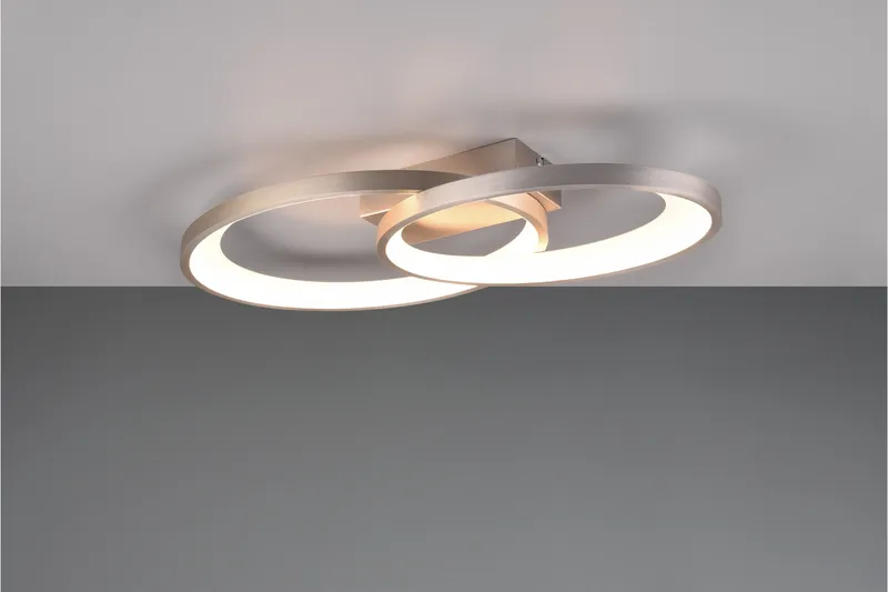 Trio Lighting Malaga LED Taklampe Børstet Stål - Belysning - Innendørsbelysning & Lamper - Taklampe - Plafondlampe