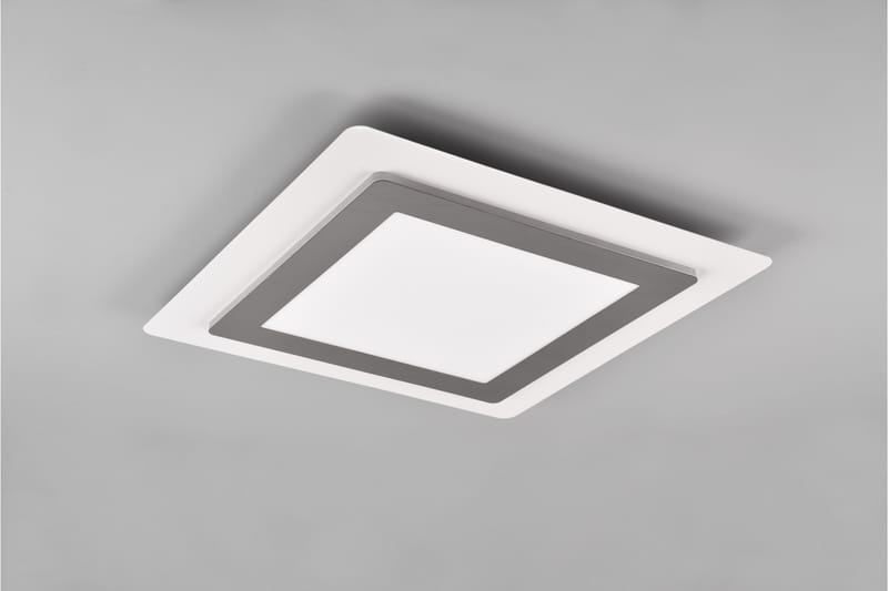 Trio Lighting Morgan LED Plafond 45x45 cm hvit/børstet stål - Belysning - Innendørsbelysning & Lamper - Taklampe - Plafondlampe