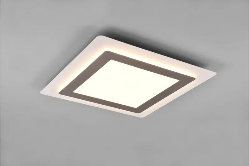 Trio Lighting Morgan LED Plafond 45x45 cm hvit/børstet stål - Belysning - Innendørsbelysning & Lamper - Taklampe - Plafondlampe