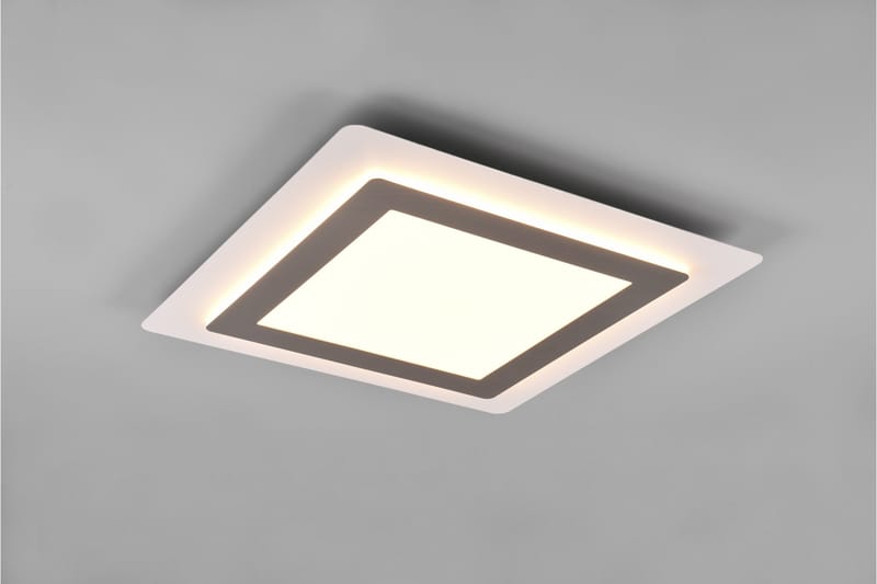 Trio Lighting Morgan LED Plafond 45x45 cm hvit/børstet stål - Belysning - Innendørsbelysning & Lamper - Taklampe - Plafondlampe