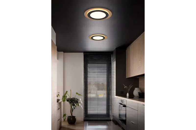 Trio Lighting Morgan LED plafond 45 cm matt svart/gull - Belysning - Innendørsbelysning & Lamper - Taklampe - Plafondlampe