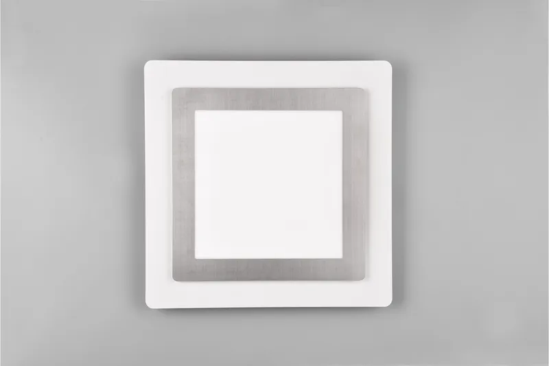 Trio Lighting Morgan LED Plafond 45x45 cm hvit/børstet stål - Belysning - Innendørsbelysning & Lamper - Taklampe - Plafondlampe