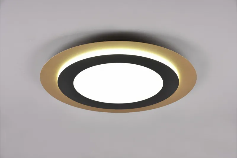 Trio Lighting Morgan LED plafond 45 cm matt svart/gull - Belysning - Innendørsbelysning & Lamper - Taklampe - Plafondlampe