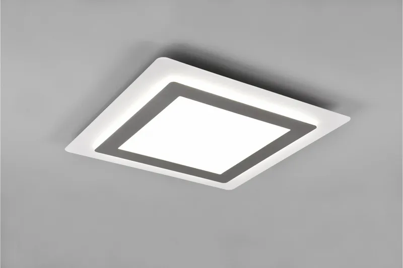 Trio Lighting Morgan LED Plafond 45x45 cm hvit/børstet stål - Belysning - Innendørsbelysning & Lamper - Taklampe - Plafondlampe