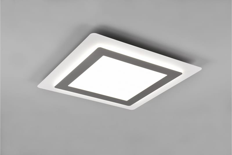 Trio Lighting Morgan LED Plafond 45x45 cm hvit/børstet stål - Belysning - Innendørsbelysning & Lamper - Taklampe - Plafondlampe
