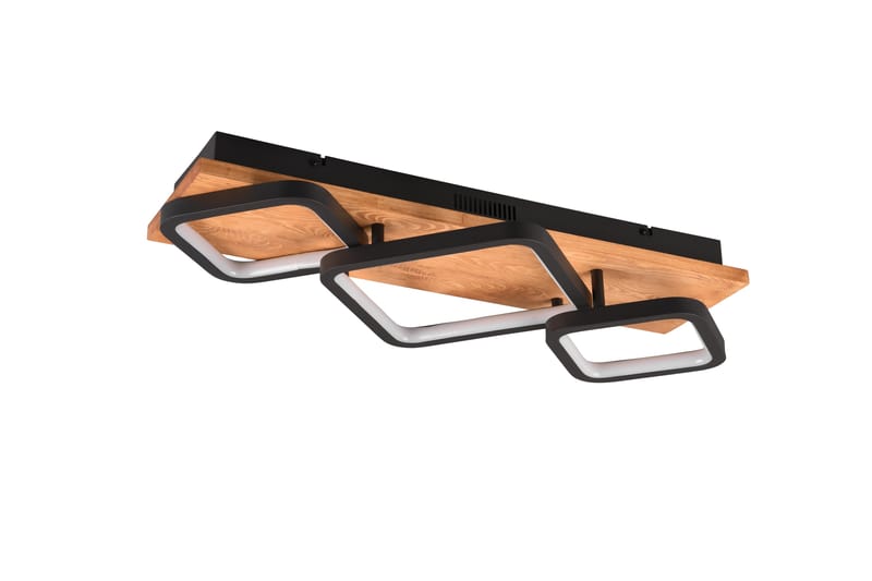 Trio Lighting Rama LED Plafond 3L matt svart/tre - Belysning - Innendørsbelysning & Lamper - Taklampe - Plafondlampe