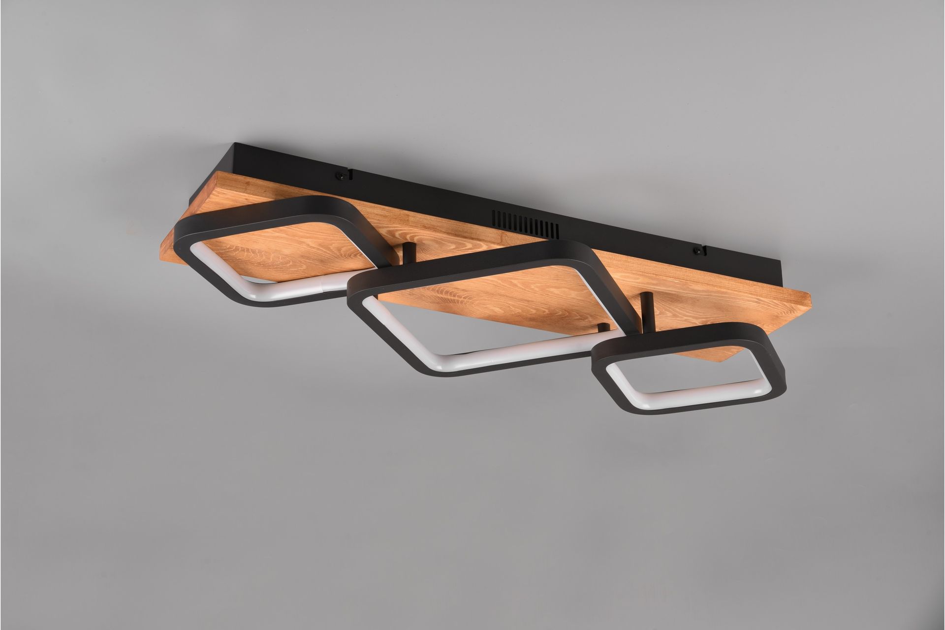 Trio Lighting Rama LED Plafond 3L matt svart/tre - Belysning - Innendørsbelysning & Lamper - Taklampe - Plafondlampe