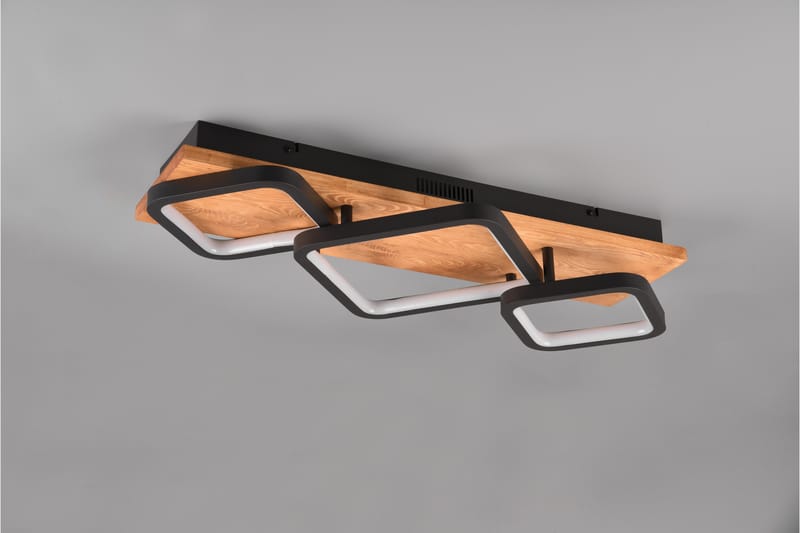 Trio Lighting Rama LED Plafond 3L matt svart/tre - Belysning - Innendørsbelysning & Lamper - Taklampe - Plafondlampe