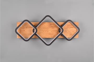 Trio Lighting Rama LED Plafond 3L matt svart/tre - Belysning - Innendørsbelysning & Lamper - Taklampe - Plafondlampe