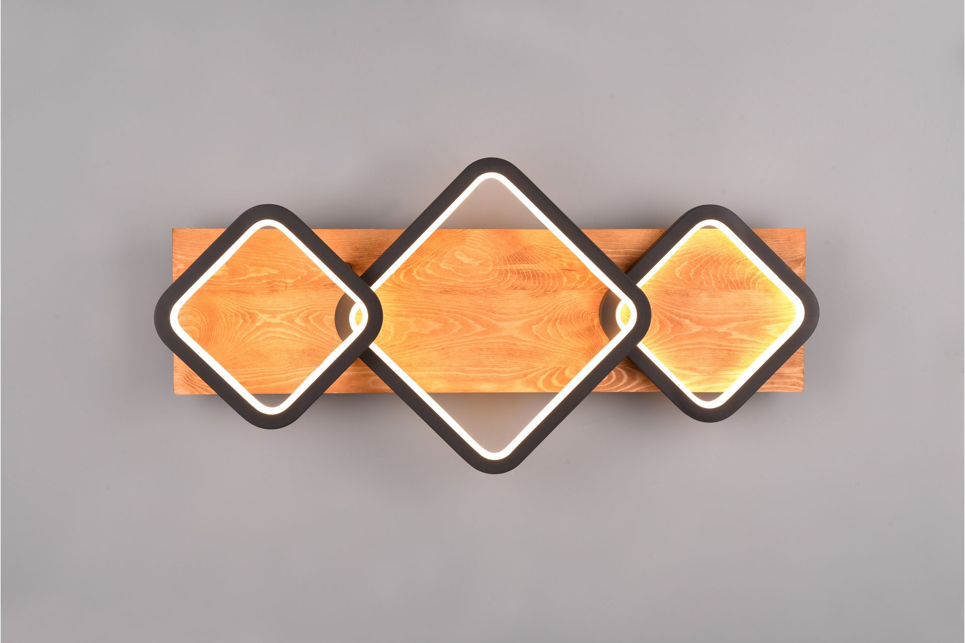 Trio Lighting Rama LED Plafond 3L matt svart/tre - Belysning - Innendørsbelysning & Lamper - Taklampe - Plafondlampe
