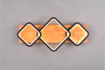 Trio Lighting Rama LED Plafond 3L matt svart/tre - Belysning - Innendørsbelysning & Lamper - Taklampe - Plafondlampe